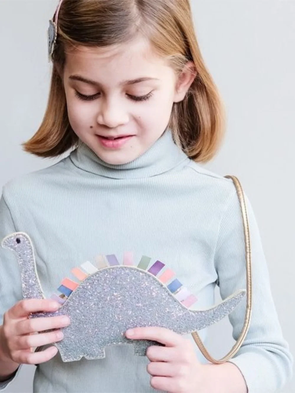 Kids Glitter Dinosaur Crossbody Bag